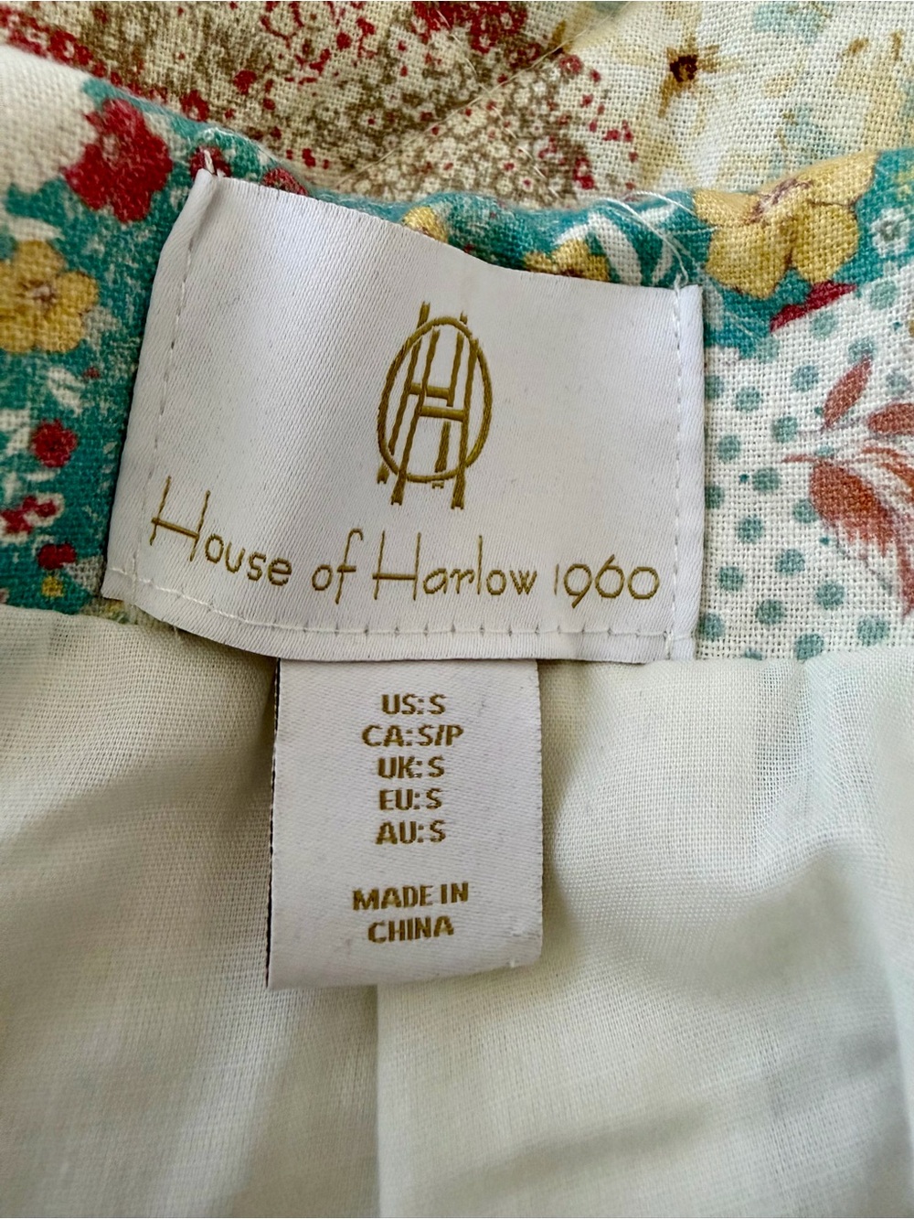 House of Harlow 1960 Floral Patchwork Quilted Bomber Jacket Cottagecore Small - Picture 6 of 11